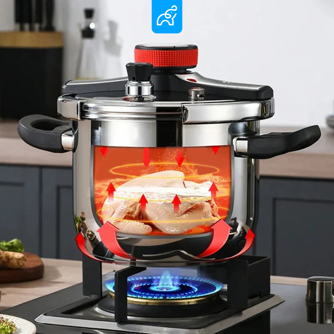 Panela de Pressão TurboChef Aço Inoxidável - Á Prova de Explosões + Brinde: Kit Utensílios