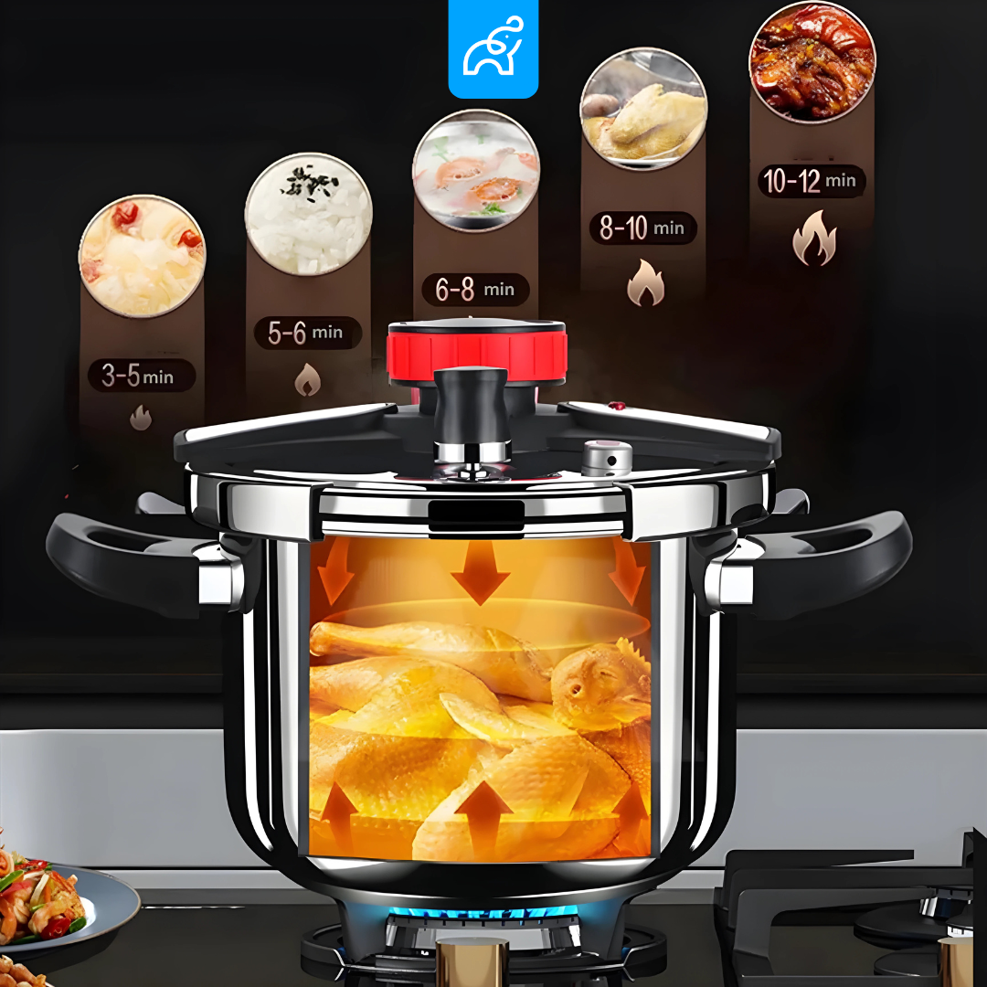Panela de Pressão TurboChef Aço Inoxidável - Á Prova de Explosões + Brinde: Kit Utensílios